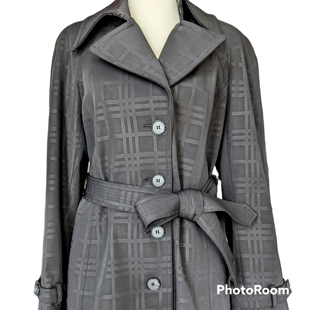 Hilary Radley Black Heavy-Weight Trench Coat Size SP - Picture 7 of 8